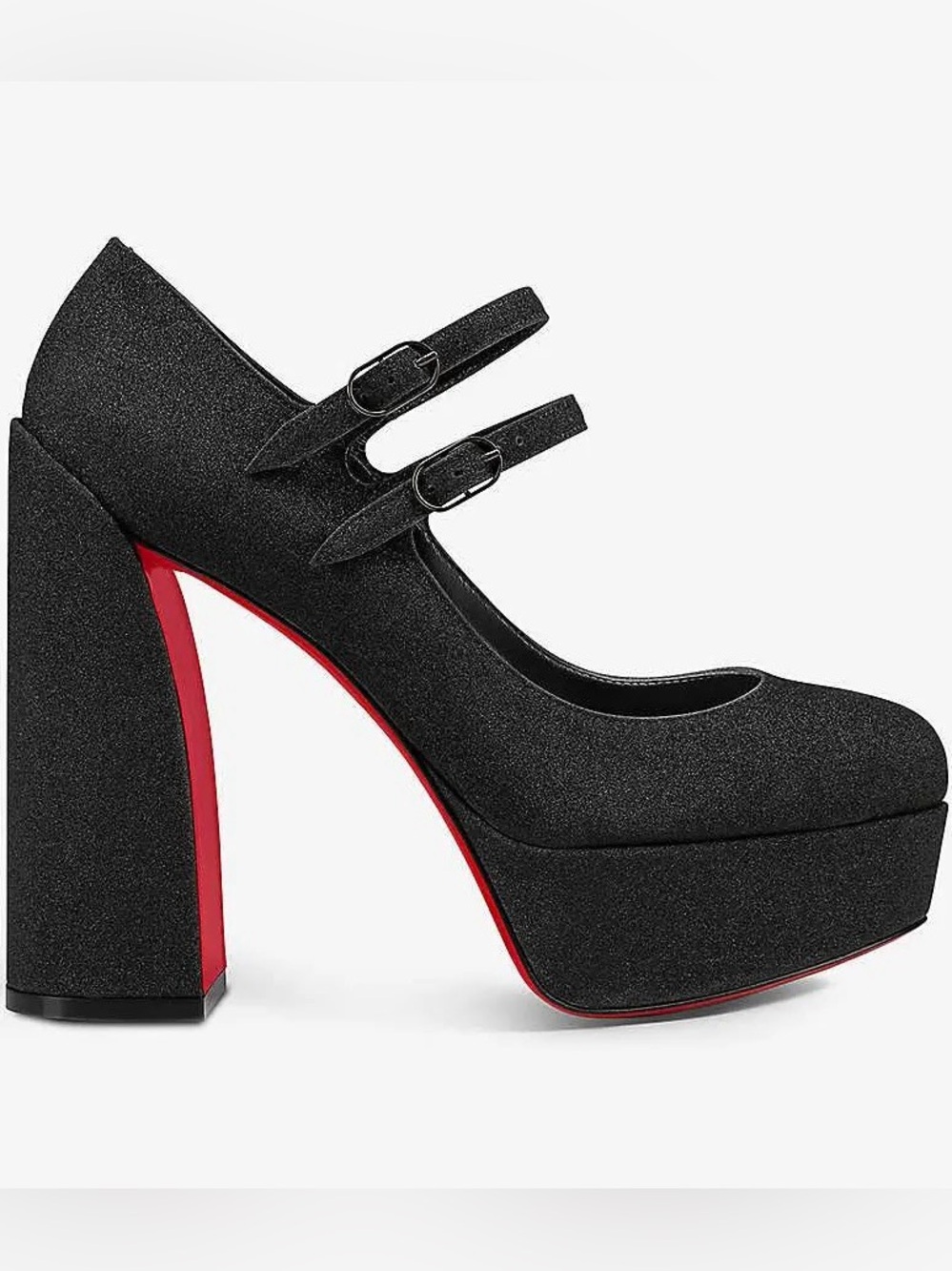 Christian Louboutin Movida Jane Womens Glitter Leather Pumps 130